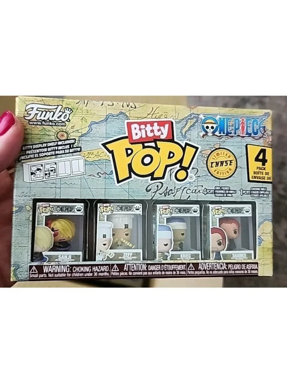 Funko Bitty POP! One Piece Chase Series 4pks - Sanji, Jeff, Krieg, & Shanks - Picture 1 of 2